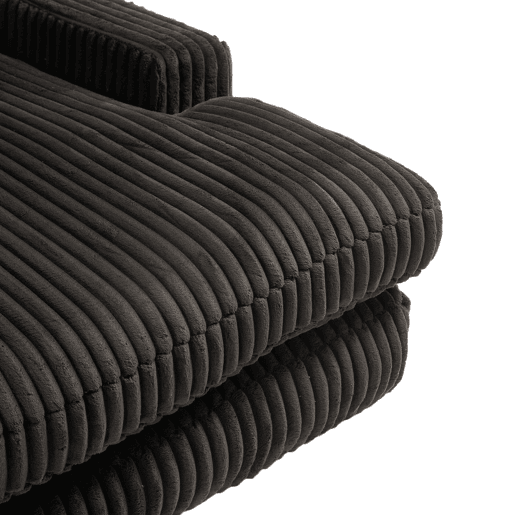 Sofá-cama individual - 3 almofadas macias, confortável para sala e escritório - Preto