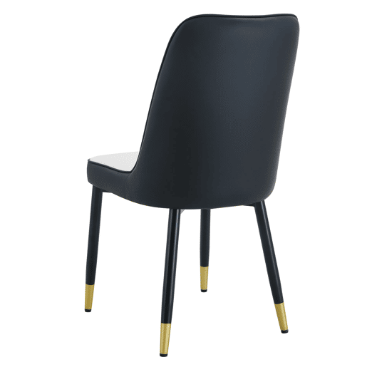 Cadeiras de sala de jantar 2 unidades - design moderno PU com encosto - preto e branco