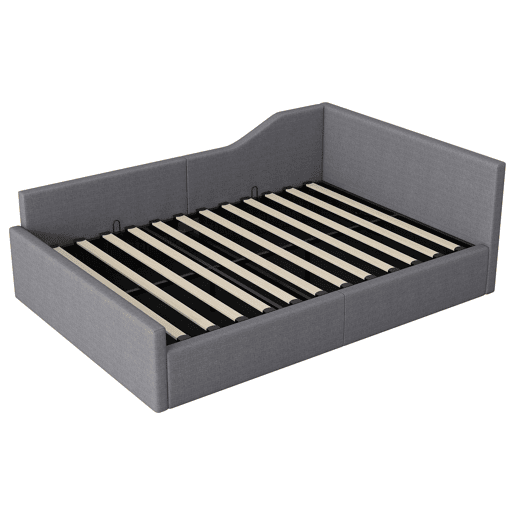 Cama nido 140x200 - Estofada com arrumação - Cinza