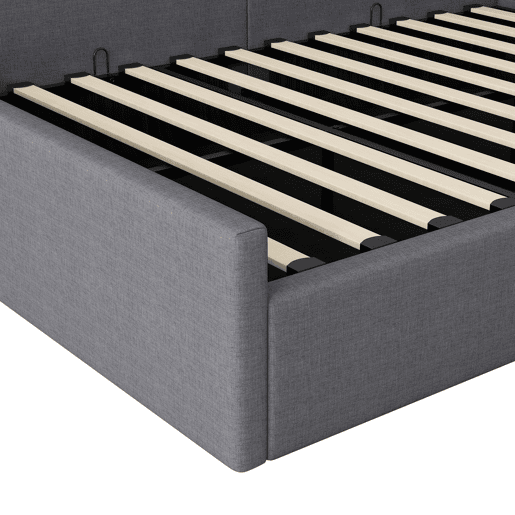 Cama nido 140x200 - Estofada com arrumação - Cinza