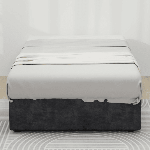 Cama moderna 90x200 - Estilo simples, elevador a gás, veludo holandês - Cinza