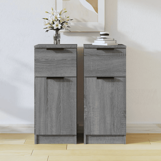 Aparadores - Bufetes - Móveis de apoio 2 pcs 30x30x70 cm madeira processada sonoma cinza pt5135