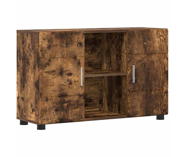 Aparador - mueble de almacenamiento con estante roble ahumado 88,5 x 30,5 x 55,5 cm es1873