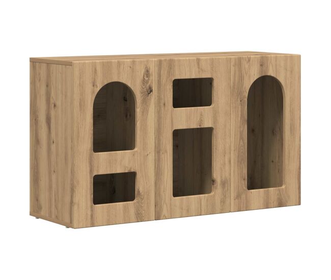 Aparador - mueble de almacenamiento roble artesanal 100 x 35 x 59 cm madera de ingeniería es4865