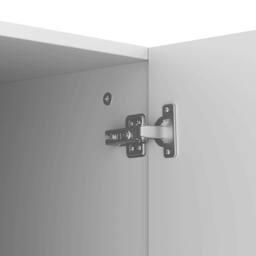 Aparador 160x75x38 - 4 portas, grande capacidade de armazenamento, estrutura em U - Branco e madeira