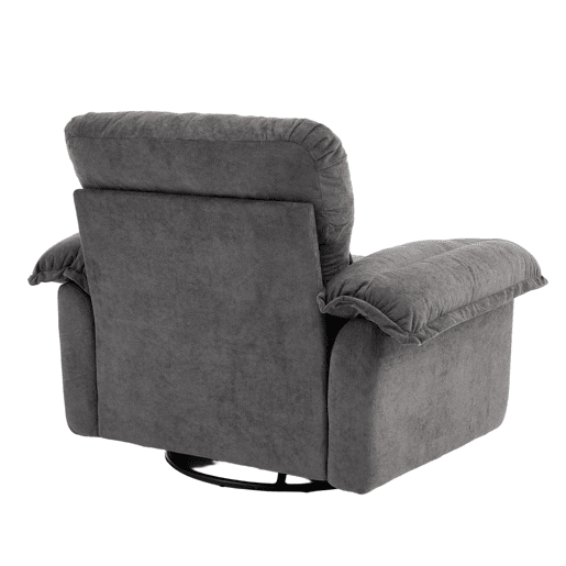 Poltrona individual Chenilla 360° - Giratória oversized com almofada de apoio - Cinza