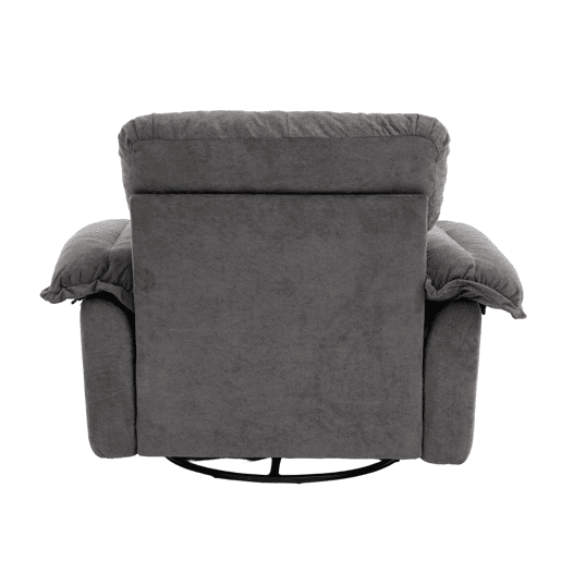 Poltrona individual Chenilla 360° - Giratória oversized com almofada de apoio - Cinza