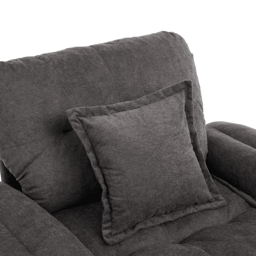 Poltrona individual Chenilla 360° - Giratória oversized com almofada de apoio - Cinza