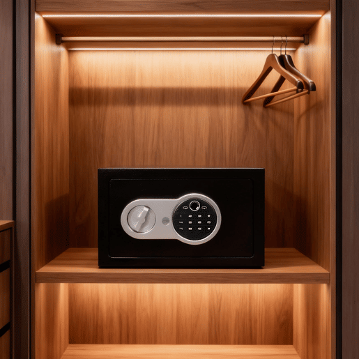 Cofre Eletrônico 8,5L Abertura Digital Biométrica Nyana | Aço Sólido | Casa Escritório