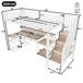 Cama alta para niños 255x95 Cama alta para niños 255x95 Blanco