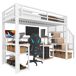 Cama alta para niños 255x95 Cama alta para niños 255x95 Blanco