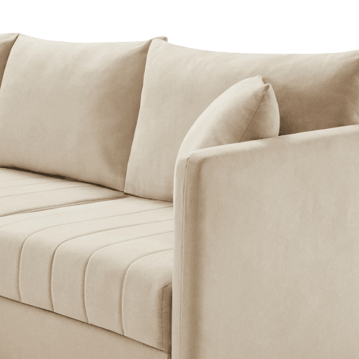 Sofá modular de 5 lugares - Conversível com otomano, LU, para sala de estar - Bege