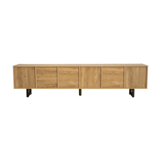 Móvel de TV 191x38 cm - 5 portas, design exclusivo, baixo - Natural Móvel de TV 191x38 cm - 5 portas, design exclusivo, baixo - Natural