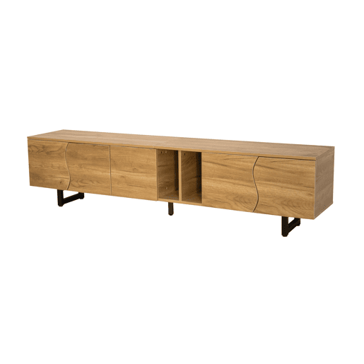 Móvel de TV 191x38 cm - 5 portas, design exclusivo, baixo - Natural Móvel de TV 191x38 cm - 5 portas, design exclusivo, baixo - Natural