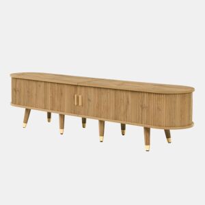 Móvel de TV 160x40 cm - com portas de correr, suporte para TV, design exclusivo - Natural