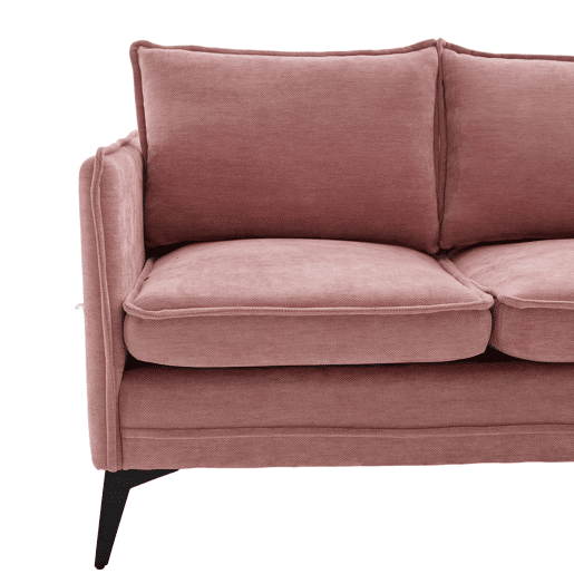 Sofá pequeno de 2 lugares - com arrumação, bolso lateral e suporte móvel ajustável - Rosa