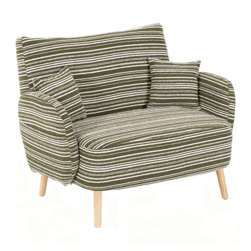 Sofá de 2 lugares - moderno, confortável, com apoios de braços e bolsa de armazenamento - verde azeitona