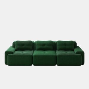 Sofá modular de 3 lugares - Cloud, profundo e confortável, sem montagem - Verde