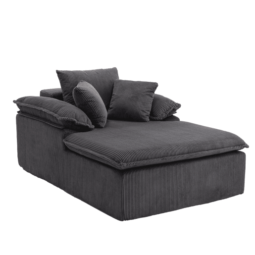Sofá reclinável 46 cm - design interior, sem estrutura, braços largos, cinzento