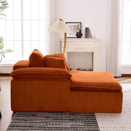 Sofá reclinável 46 cm - design interior, sem estrutura, braços largos, sem instalação - Laranja
