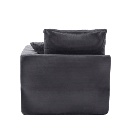 Sofá individual moderno - minimalista, suave e confortável, com almofada - cinza escuro