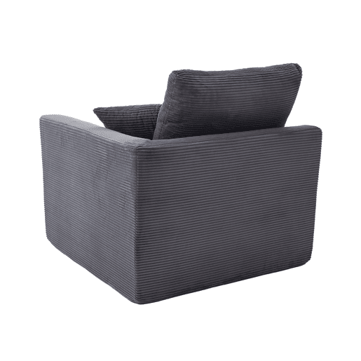 Sofá individual moderno - minimalista, suave e confortável, com almofada - cinza escuro