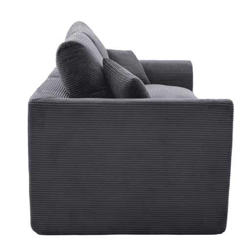 Sofá individual moderno - minimalista, suave e confortável, com almofada - cinza escuro