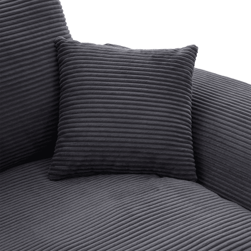 Sofá individual moderno - minimalista, suave e confortável, com almofada - cinza escuro
