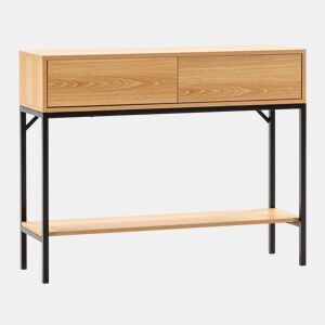 Mesa consola Auri 2 gavetas efeito Carvalho