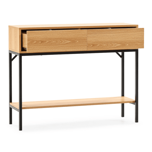 Mesa consola Auri 2 gavetas efeito Carvalho Mesa consola Auri 2 gavetas efeito Carvalho