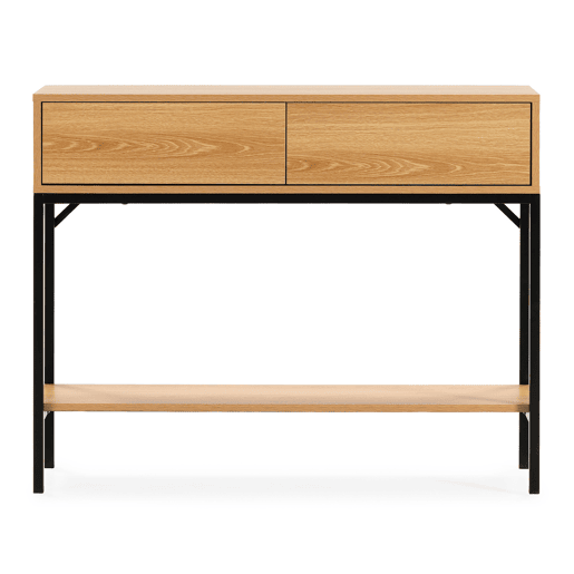 Mesa consola Auri 2 gavetas efeito Carvalho Mesa consola Auri 2 gavetas efeito Carvalho