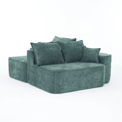 Sofá de canto de 4 lugares 262 cm - chaise longue, assento profundo XXL, modular - verde