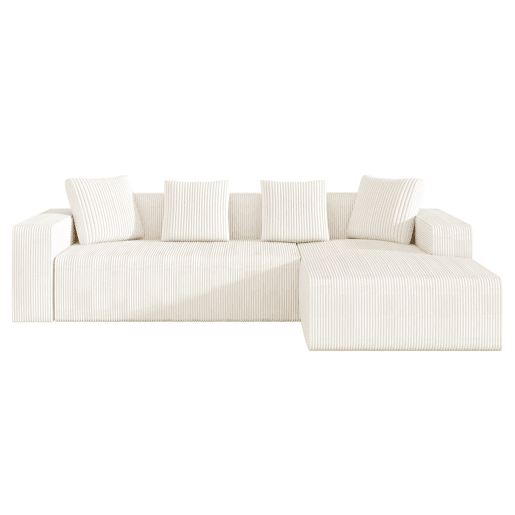 Sofá modular de 3 lugares - estilo Cloud, assento profundo, moderno - Branco Sofá modular de 3 lugares - estilo Cloud, assento profundo, moderno - Branco
