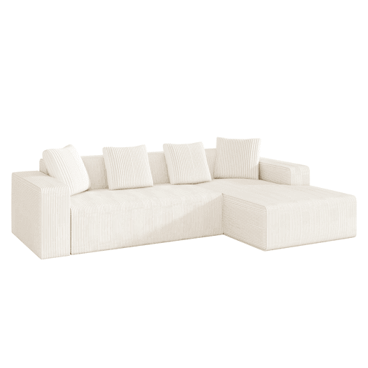 Sofá modular de 3 lugares - estilo Cloud, assento profundo, moderno - Branco Sofá modular de 3 lugares - estilo Cloud, assento profundo, moderno - Branco