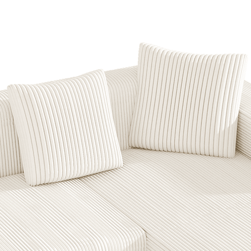 Sofá modular de 3 lugares - estilo Cloud, assento profundo, moderno - Branco Sofá modular de 3 lugares - estilo Cloud, assento profundo, moderno - Branco