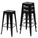 4x taburetes de bar de diseño industrial en metal 4x taburetes de bar de diseño industrial en metal Negro