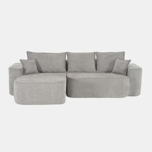 Sofá de canto para 4 pessoas - Modular, chaise longue, assento profundo - Cinza