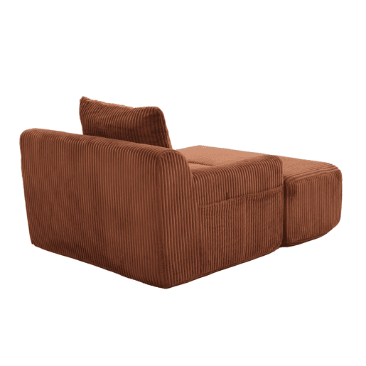 Sofá relax - Estofado moderno com bolsos laterais e almofada - Laranja
