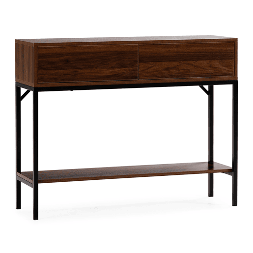 Mesa consola Auri 2 gavetas efeito Nogueira Mesa consola Auri 2 gavetas efeito Nogueira