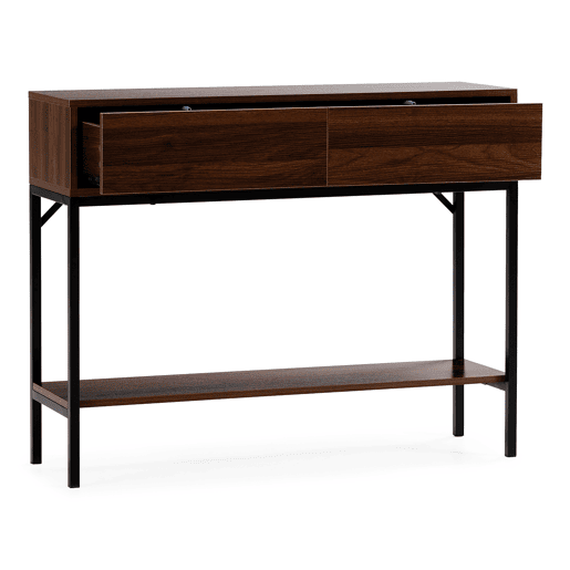 Mesa consola Auri 2 gavetas efeito Nogueira Mesa consola Auri 2 gavetas efeito Nogueira