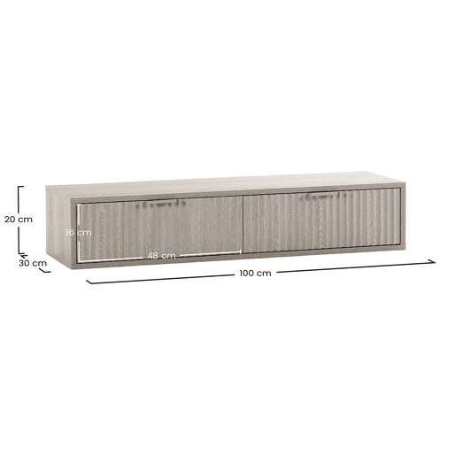 Mesa consola suspensa Lluvia 2 gavetas efeito Carvalho Mesa consola suspensa Lluvia 2 gavetas efeito Carvalho