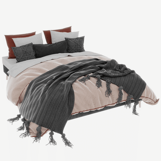 Cama minimalista moderna 160x200 - estofada em veludo holandês, base baixa - cinzenta