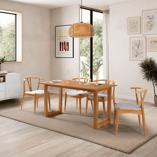 Mesa de jantar Chipre 140 cm cor Carvalho