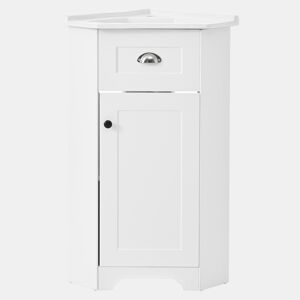 Móvel de casa de banho 81x47x93 cm - Suporte, lavatório em cerâmica, MDF resistente à água, arrumação - Branco