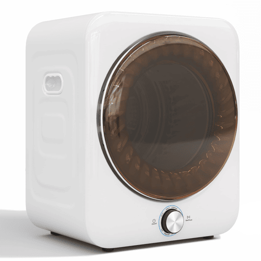 Mini secadora 3 kg - 1350 W, 8 programas, sensor NTC, silenciosa, filtro duplo - Branca