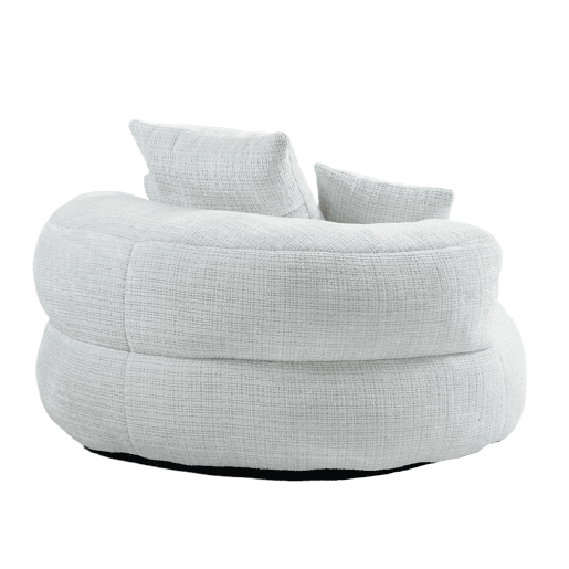 Sofá Lazy Individual - Resistente, Encosto Alto, 3 Almofadas, Interior e Exterior - Bege