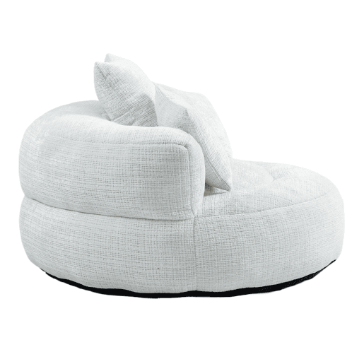 Sofá Lazy Individual - Resistente, Encosto Alto, 3 Almofadas, Interior e Exterior - Bege
