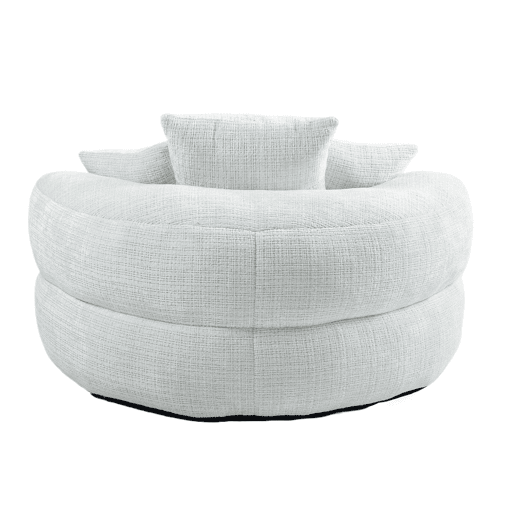 Sofá Lazy Individual - Resistente, Encosto Alto, 3 Almofadas, Interior e Exterior - Bege