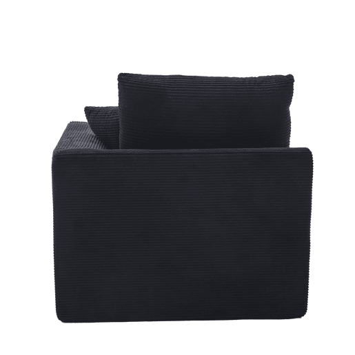Sofá individual de 1 lugar - Minimalista, confortável, com almofada - Preto