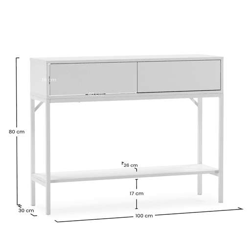 Mesa consola Auri 2 gavetas cor Branco Mesa consola Auri 2 gavetas cor Branco
